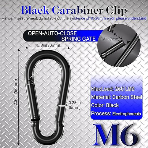 200 Pack 2.36" Heavy Duty Snap Hook Carabiners - Image 2