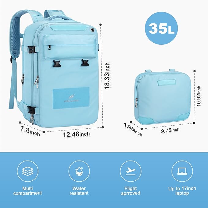 Maelstrom Travel Backpack for Women Men, 35L Laptop Backpack Fits 17-Inch Laptop - Image 4
