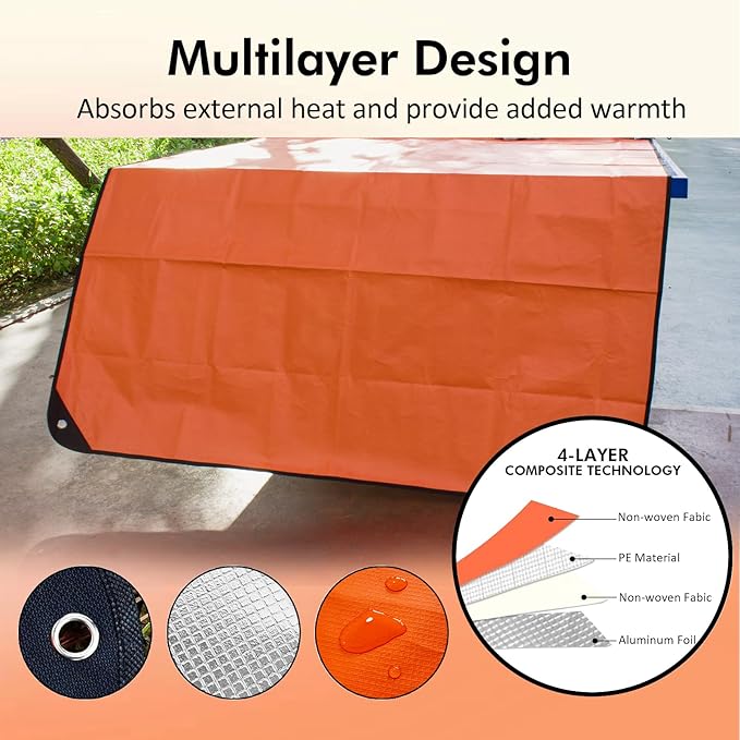 4 Pack Upgrade Survival Blanket – Insulated Thermal Reflective Tarp - Image 3