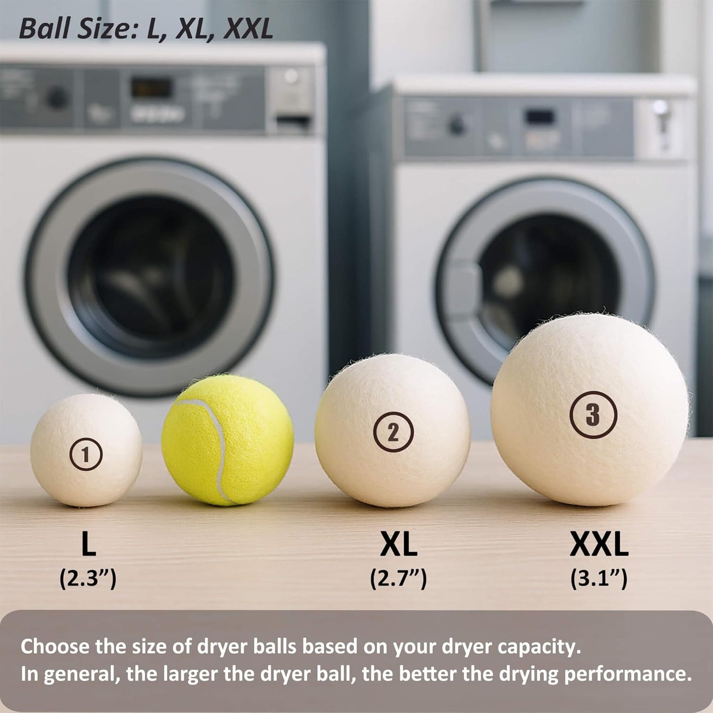 Sheep Wool Dryer Balls 12 Pack XXL(3.1") Premium Natural Fabric Softener, Reusable Laundry Dryer Balls for Reducing Drying Time, Static and Wrinkles, Eco-Friendly – 100% New Zealand Wool