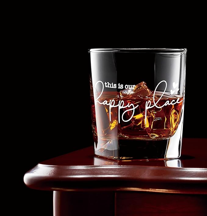 Nogrit This Is Our Happy Place Whiskey Glasses 10 oz, Modern Farmhouse Old - Image 3