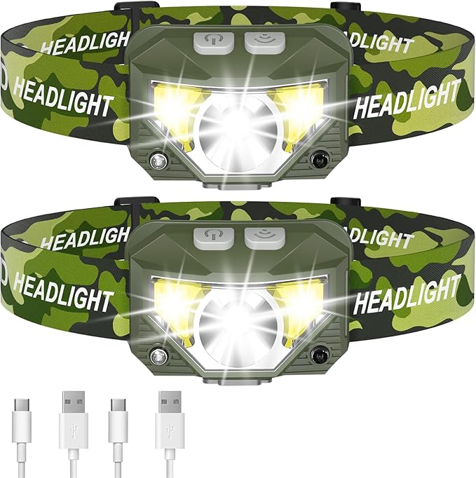 LHKNL Headlamp Flashlight, Lumen Ultra-Light Bright LED Rechargeable Headlight by LHKNLHOME