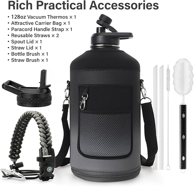 DYSANKY 1 Gallon Water Bottle Insulated | Thickened Stainless Steel Vacuum - Image 2