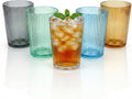 5 PCS Colored Plastic Drinking Glasses, Reusable Acrylic Drinking Cups by IEFFPIN