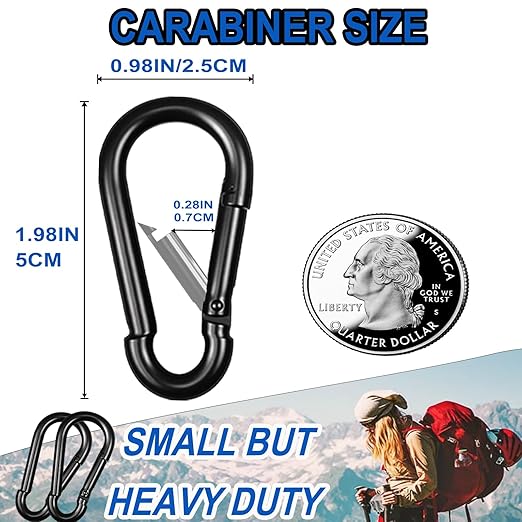 20PCS M5 Heavy Duty Carabiner Clip, 2Inch Snap Hook Quick Link Small Carabiner - Image 2