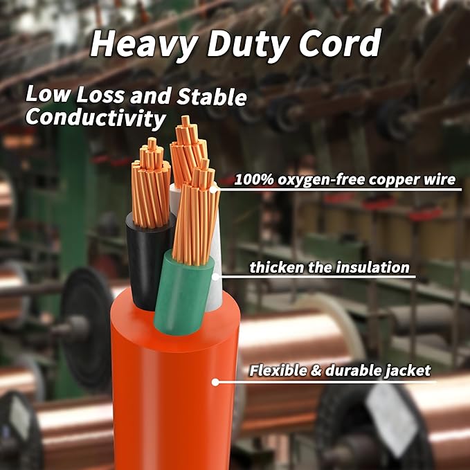PlugSaf 1FT 12/3 Gauge Short Outdoor Extension Cord - Image 3