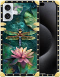Compatible with iPhone 16 Case, Colourful Dragonfly Pink Lily Pads Luxury by Unknown
