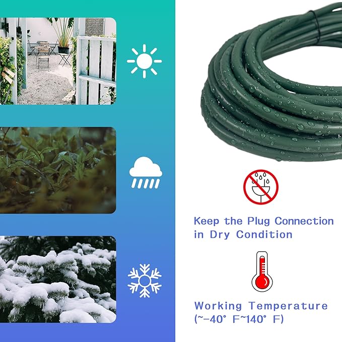 Indoor Outdoor Extension Cord 10 FT, 16/3 SJTW Weatherproof Green Electrical - Image 5