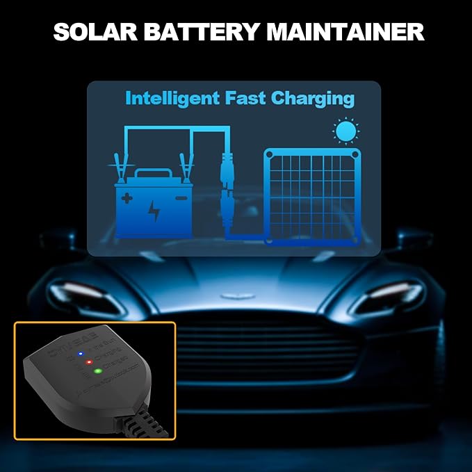 OYMSAE 30W Solar Car Battery Charger Portable 12V Trickle Battery Charger & - Image 3