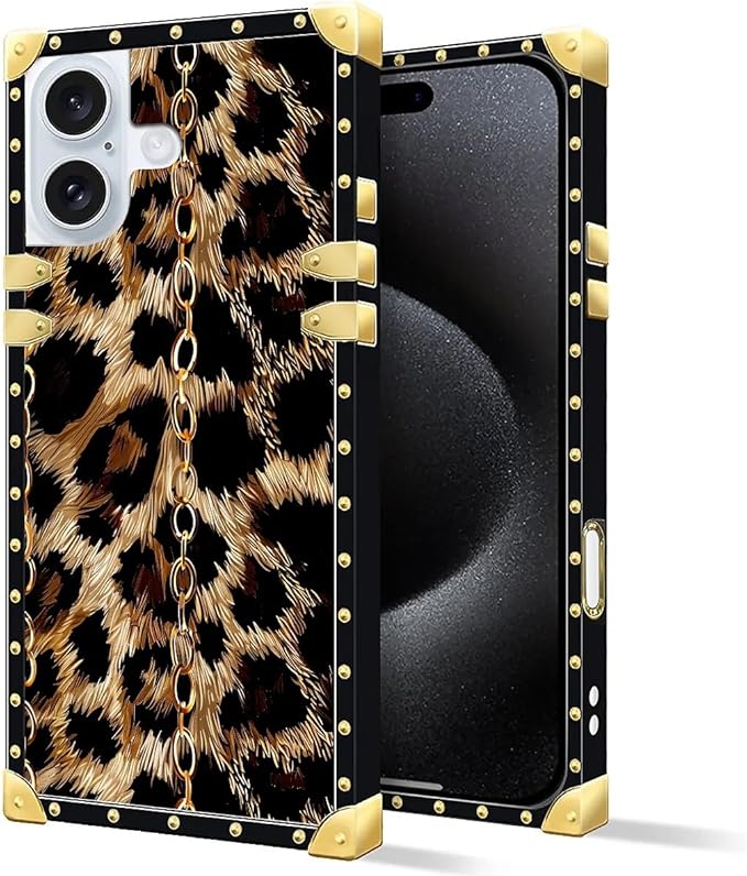 Compatible with iPhone 16 Case, Seamless Gold Chain Leopard Luxury Golden - Image 2