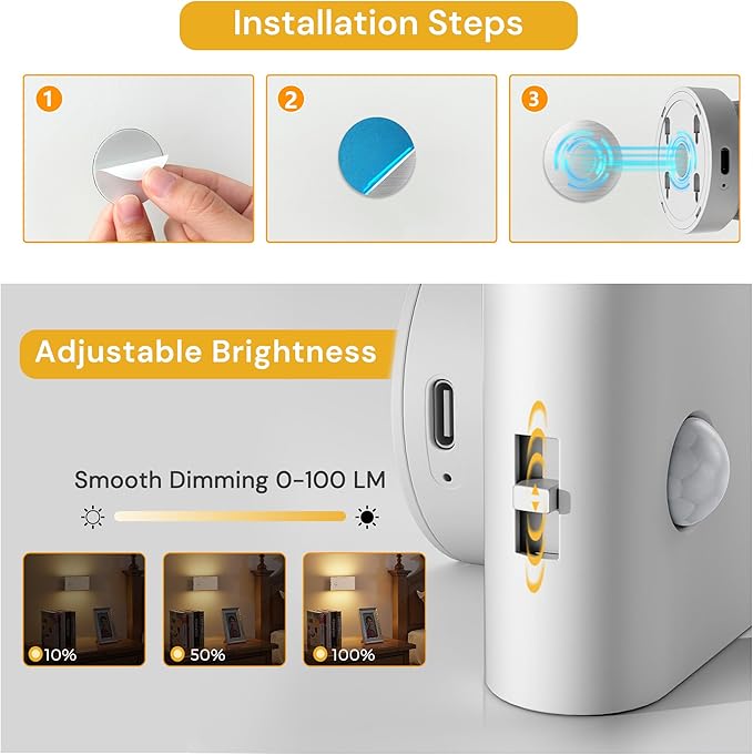 L LOHAS LED Motion Sensor Night Light, Rechargeable Stair Lights Indoor - Image 3