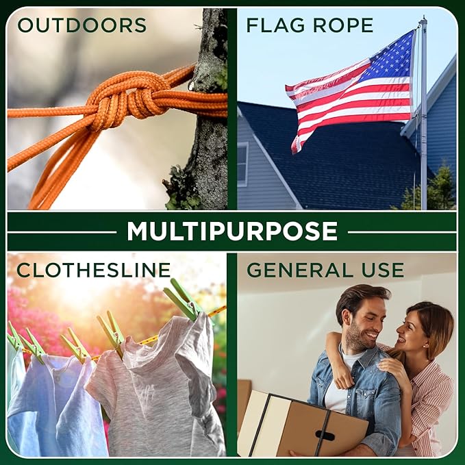 TECEUM Rope – 90 Feet x 3/8 Inch – Black – Strong All-Purpose Utility Rope – - Image 6