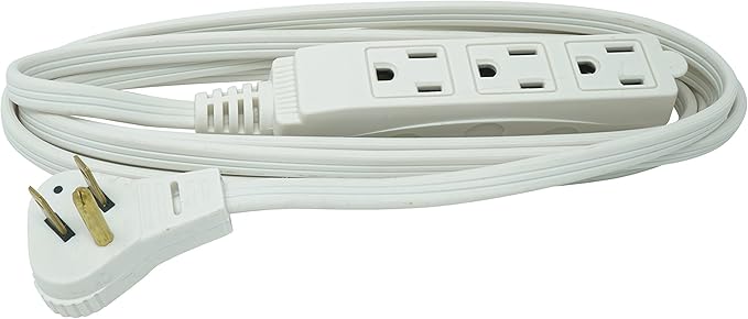 Woods SlimLine Indoor Flat Extension Cord, 8 Ft, 16 Gauge Right Angle Plug - Image 6