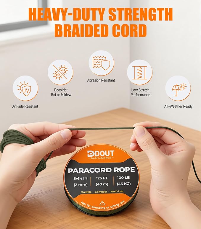 DDOUT 2mm Paracord 100lb, Thin Micro Paracord Rope, DIY Projects, Camping & - Image 4
