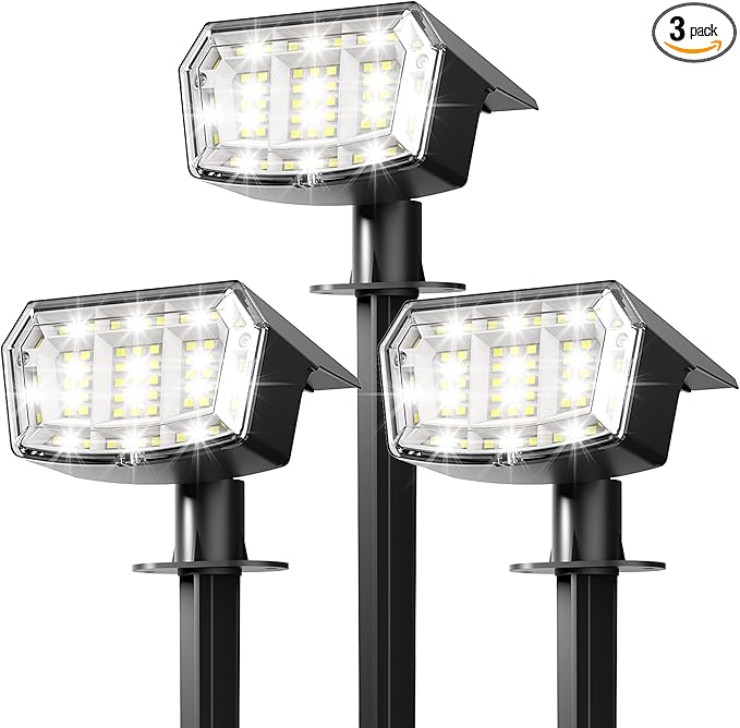 AUDERWIN Solar Lights Outdoor Waterproof IP65, 63 LED 3 Lighting Modes Solar by AUDERWIN