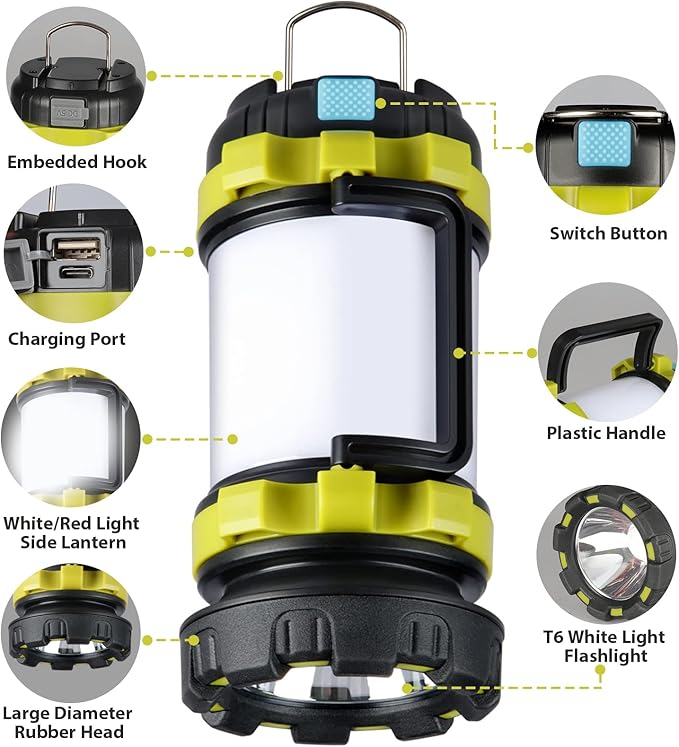 BOBKID 2 Pack Camping Lantern, Outdoor LED Camping Light, Rechargeable - Image 3
