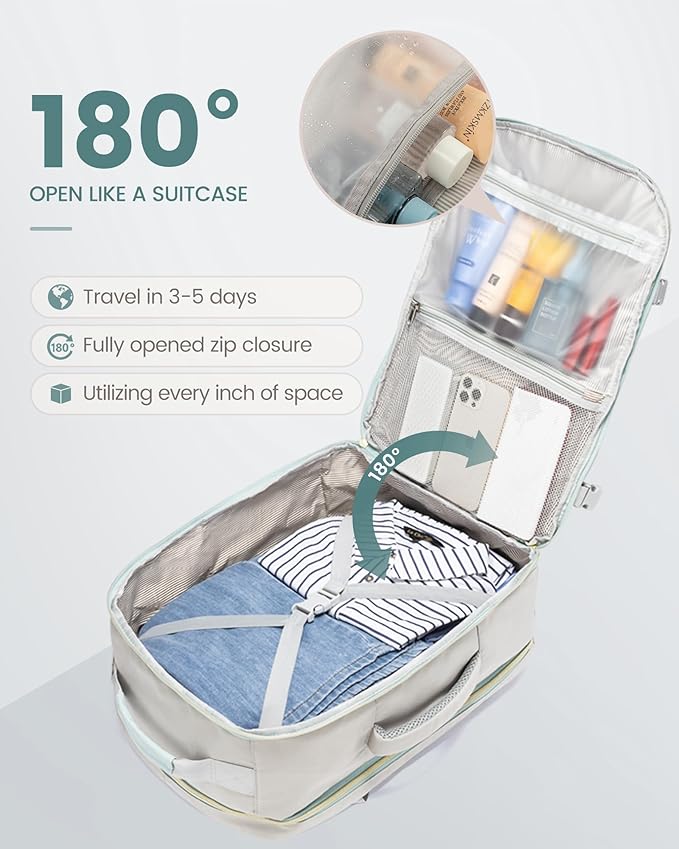 LOVEVOOK Travel Backpack for Women & Men 40L, Airline Approved Carry On - Image 2