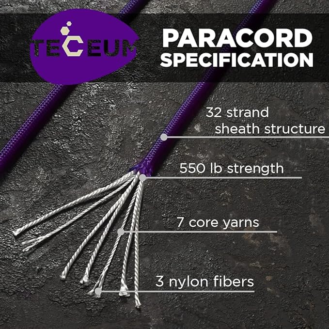 TECEUM 5/32" Paracord Rope 1000 – 1000ft / 200ft / 100ft / 50ft – Tactical - Image 2