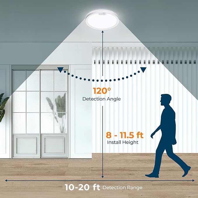 BLNAN Motion Sensor Ceiling Light Wired, 8.7 Inch 3000K 4000K 5000K Selectable - Image 3