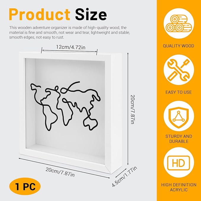 ASTIMESA 7.8" x 7.8" Adventure Archive Box Display Case, Transparent Travel - Image 2