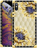 Compatible with iPhone Xs Max Case, Sunflower Diamonds Leather Luxury Golden by Unknown