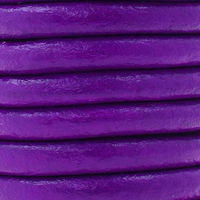 Mandala Crafts Round Genuine Purple Leather Cord - Image 3