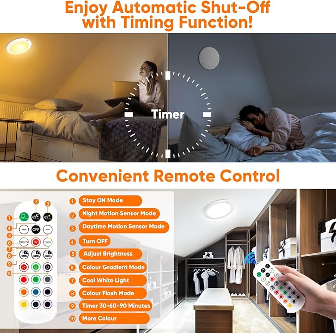 2 Pack Rechargeable Motion Sensor Ceiling Light - Image 8
