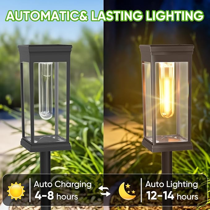 8 Pack Solar Pathway Lights Outdoor, IP65 Waterproof - Image 6