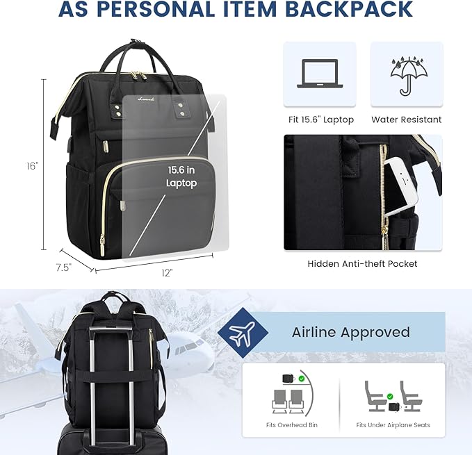 LOVEVOOK Laptop Backpack Women, 15.6 Inch Work Backpack Woman - Image 4