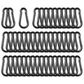 Black Carabiner, Heavy Duty Galvanized Steel Spring Snap Hook Carabiner Clips by High-PQ