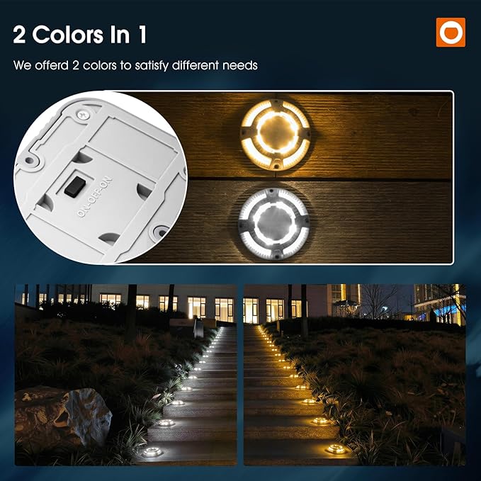 addlon Solar Dock Lights Outdoor 12 Pack, 2 Color Modes LED Deck Marine - Image 2