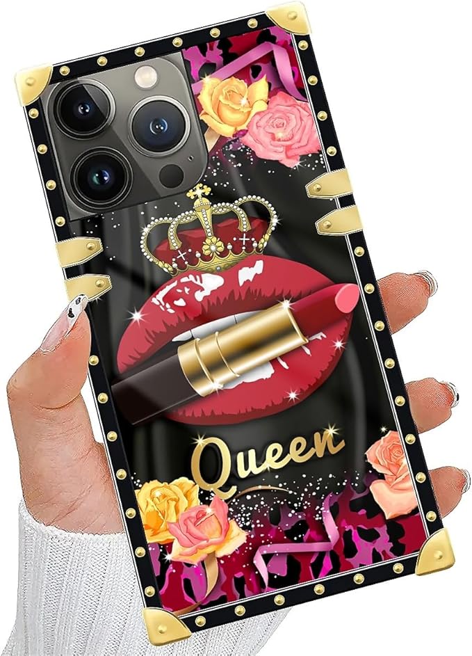Compatible with iPhone 15 Pro Max Case, Queen Lip Crown Leopard Print Luxury - Image 5