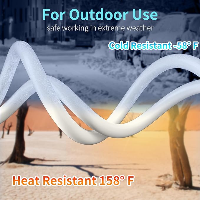 Energeaster 16/3 20Ft 3 Outlet Extension Cord Indoor, Outdoor White Extension - Image 6