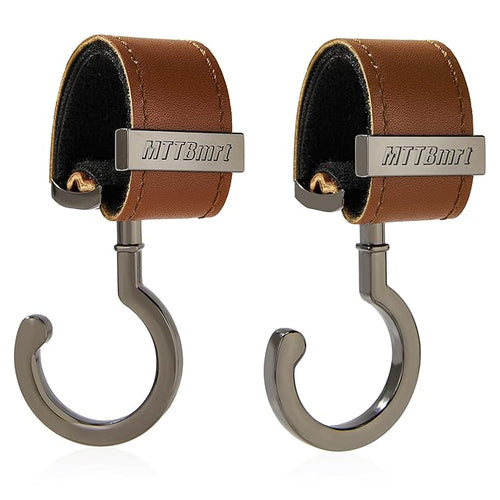 2 Pack Stroller Hooks, Strong Synthetic Leather Hook-and-Loop by MTTBmrt