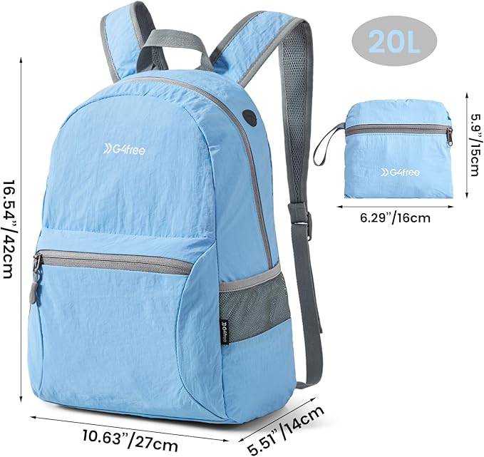 G4Free 20L Lightweight Packable Backpack Travel Hiking Daypack Foldable Backpack - Image 2