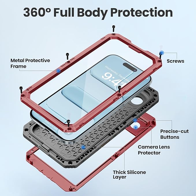 Mitywah Waterproof Case for iPhone Air, Military Grade Rugged Metal Case - Image 4
