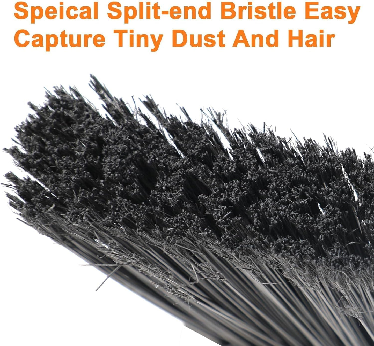 Outdoor Indoor Broom, Brooms for Sweeeping Indoor, Heavy-Duty Kitchen Broom with Long Pole, Angle Broom Orange for Garages Restaurant Courtyard Office Slidewalk Lobby Sweep Dust