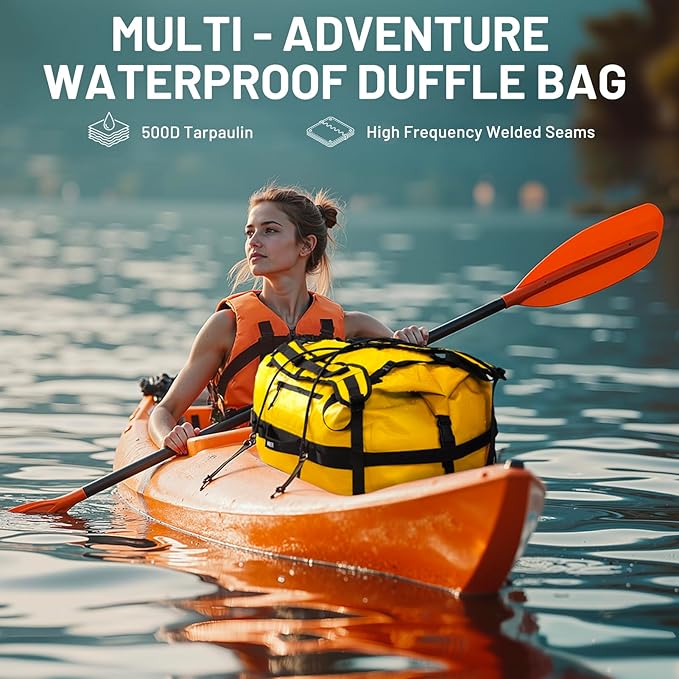 MIER Waterproof Duffel Bag Motorcycle Dry Bag Backpack Large Roll-Top Heavy - Image 8