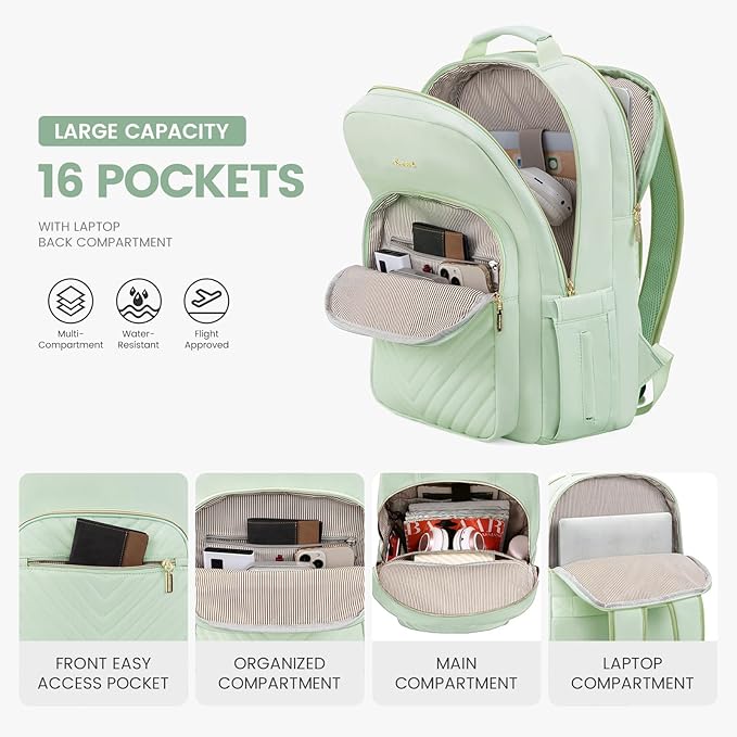 LOVEVOOK Laptop Backpack for Women 15.6 inch, Cute Womens Travel Backpack Purse - Image 2