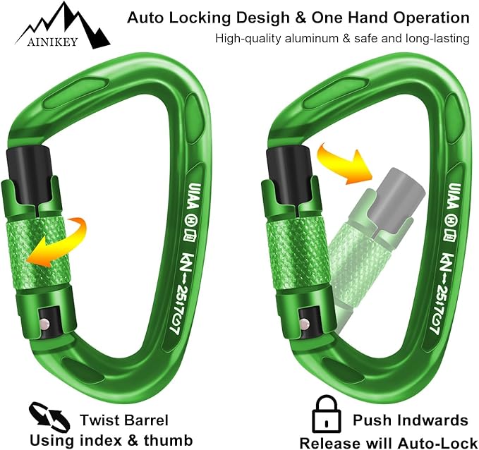 UIAA Certified Professional Heavy Duty Large Locking Carabiner Clips Climbing - Image 4