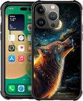 for iPhone 13 Pro Case, Star Cave Hungry Wolf Pattern Graphic Design Girl Boy by FKBRCL4U