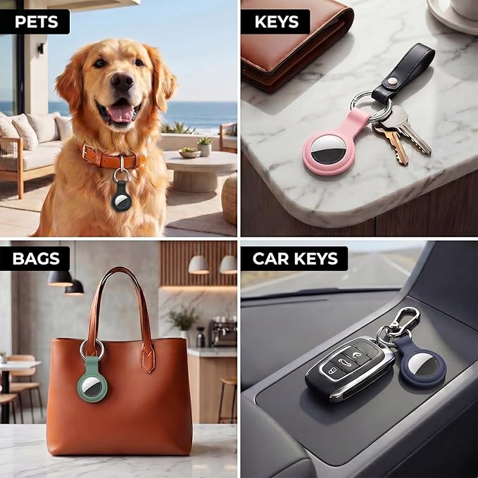 Linsaner Case for AirTag 2nd Gen & 1st Gen, Silicone Holder Keychain Key Ring - Image 6