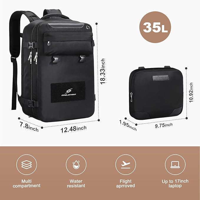 Maelstrom Travel Backpack for Women Men, 35L Laptop Backpack Fits 17-Inch Laptop - Image 3