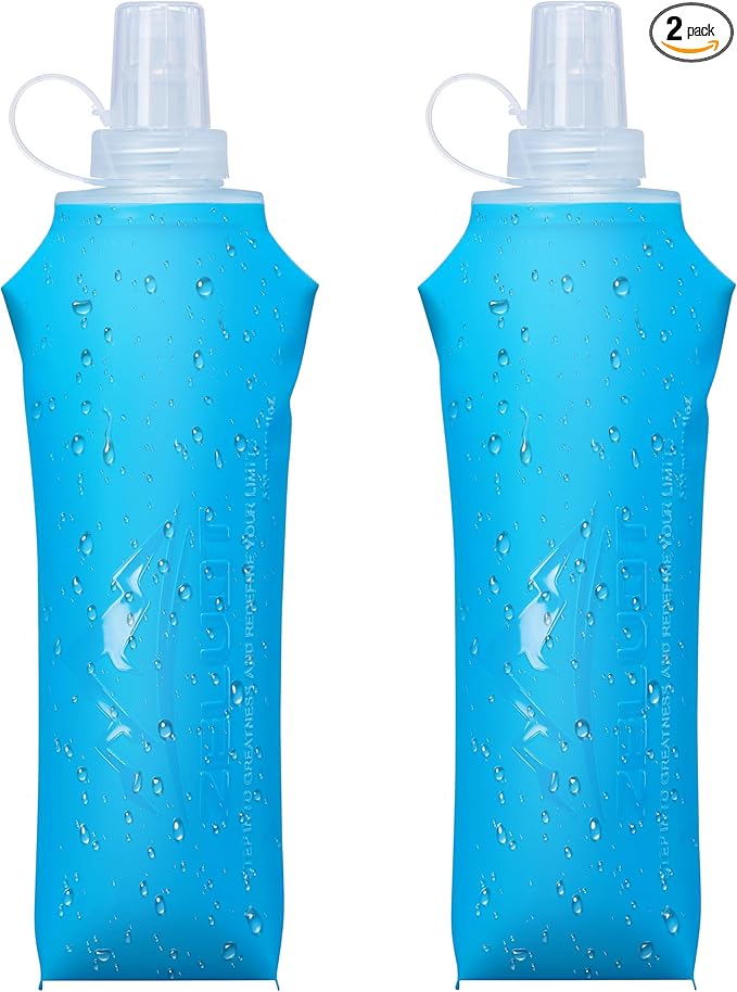 Zelvot 2 Pack Running Vest Soft Flask, BPA-Free 500ml Collapsible Water Bottle by Zelvot