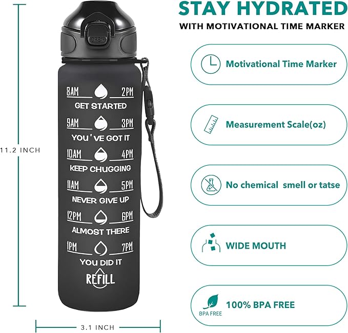 Enerbone 32 oz Drinking Water Bottle - Image 2