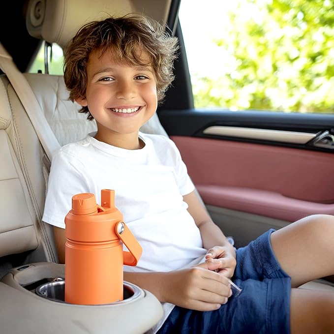 Kids Insulated Water Bottle - 12oz Stainless Steel Water Bottle with Dual Spouts - Image 9