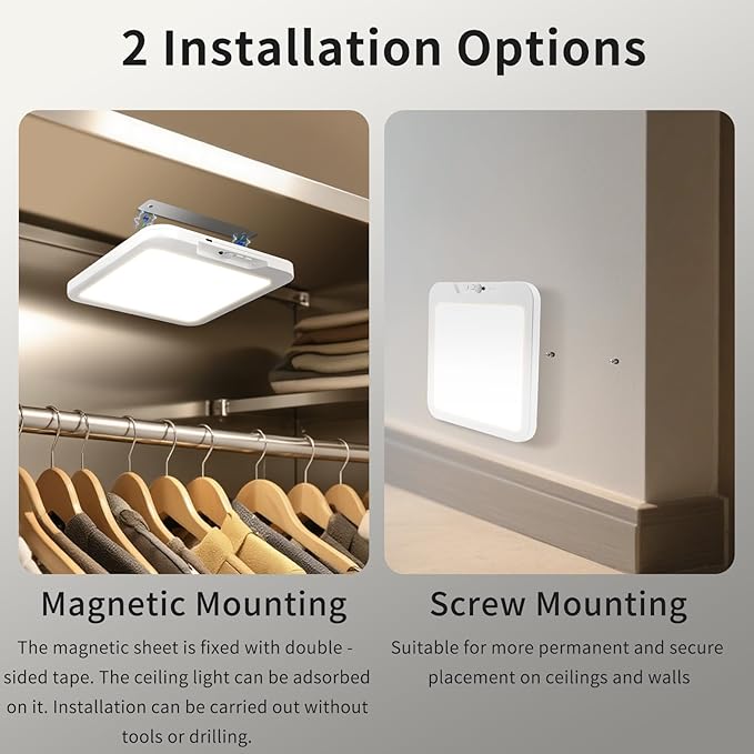 Meliya USB C Rechargeable Motion Sensor Ceiling Light 550LM - Image 5