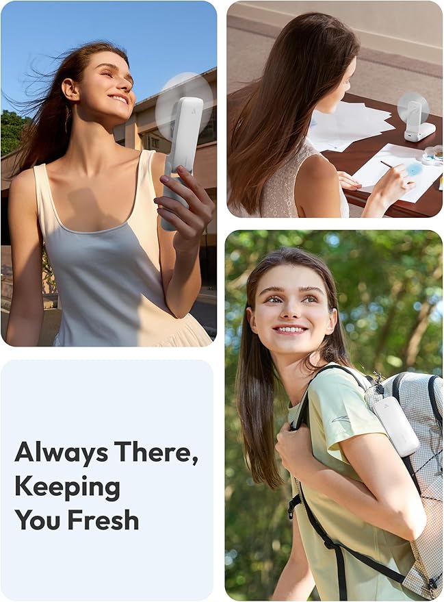 Aecooly Slim Portable Fan, Thin Handheld Fan, USB Rechargeable Mini Personal - Image 3