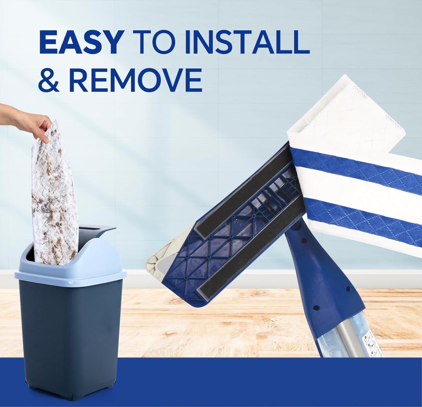 60 Count Ultrathick Microfiber Mop Pads Refills for Bona Hardwood Floor Cleaner & All 15''-17''Hook & Loop System Mop.Disposable Heavy Duty Mopping Pads for Floors Cleaning.