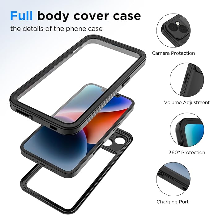 Lanenas for iPhone 14 Case, for iPhone 14 Waterproof Case - Image 2